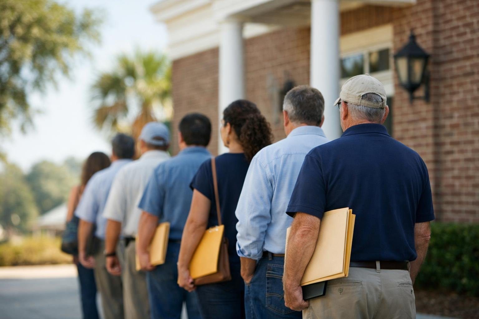 Waiting at the county office